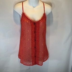 Arizona top with fringe neckline detail women’s L